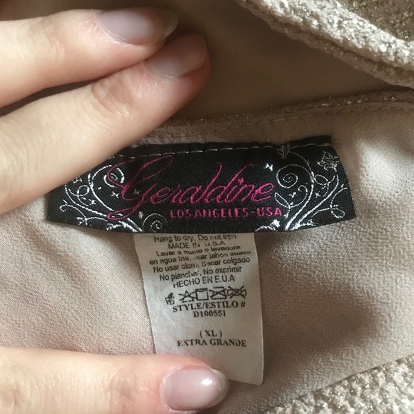 Cream peplum top with sparkles - Picture 2 of 4